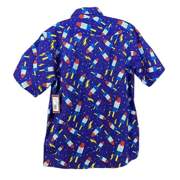 New Men's Tipsy Elves Novelty Popsicle Print Short Sleeve Shirt Size Medium (M) - Picture 2 of 11